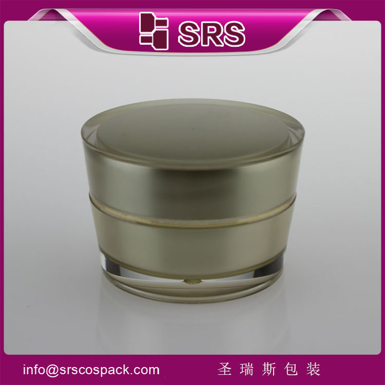 J030 acrylic cone sahpe 50ml gold cosmetics packaging jar